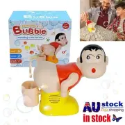Kids Soap Bubble Blower Electric Fart Blowing Bubble Machine Music Light Toys #T