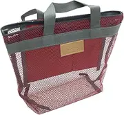 [ａ aternee] Mesh Beach Tote Bag Travel Cosmetics Storage Bag Pouch Lightweight Toiletry Bag Make up Organizer for Shopping Vacation Trips