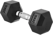 Hex Dumbbells Set 15KG 20KG Rubber Coated Hand Weights Exercise & Fitness for...