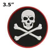 HOOK PIRATE PATCH - JOLLY ROGER Skull and Crossbones EMBROIDERED SKELETON new