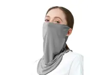 Unisex Face Neck Cover Sun Uv Protection Bandana Face Covering Face Scarf Motorcycle Face Scarf Ice Silk（grey）