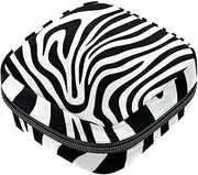 Period Bag,Sanitary Napkin Storage Bag,Abstract Zebra Stripes,Tampon Holder for Purse