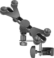 Amazon Basics Adjustable Tablet/iPad Mount Holder for Microphone and Music Stand, Black