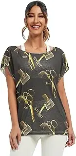 [RPLIFE] Elegant Gold Scissors Black Women Blouses Summer Off Shoulder Shirt, Date Night Tops Women