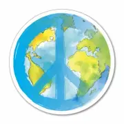 World Peace Sticker Decal Water Bottle Hippie Cars Vans Laptop