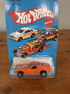 Hot Wheels Dixie Challenger 1982 Unpunched With No Flag Black Wall Cracked Blare