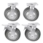 6 Inch Rubber Caster Wheels Heavy Duty Anti-Skid Swivel Casters 1653Lbs Silent U