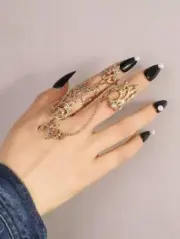 New Textured Mitten Ring Gold Tone Alloy