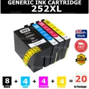 20x Generic 252XL Ink Cartridge for Epson Workforce WF 3620 3640 7710 7610 7720