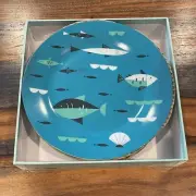 Magpie AHOY Set of 4 side Plates Porcelain- Tom Frost design. New