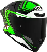 KYT TT-Revo Overtech, full face helmet , color: Black/White/Green , size: XL