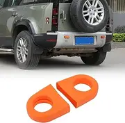 DIYUCAR Pack of 2 Tow Hook Ring Covers Compatible with LR Defender 90 110 130 2020-2025 Car Rear Bumper Towing Hook Protection Cover Rubber Tow Hitch Cover Outdoor Accessories