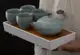 6722A 日式 汝窯陶瓷旅行茶組一壺四杯茶盤套裝組 陶瓷泡茶壺茶杯儲水茶盤組外出便攜和風茶具組茶道禮品