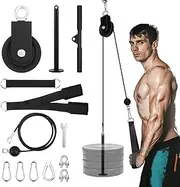 Fitness LAT Pulley System Cable Machine Attachment with Loading Pin for Pull Down Pull Up Crossover DIY Garage Gym Equipments by OWEITE