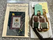 FOLK ART SUNFLOWER - CLOVER HILL NEEDLEWORKS STITCH PATTERN + FABRIC & DMC FLOSS