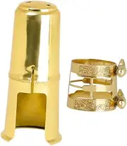SECFOU Saxophone Accessory Kit Alto Ligature Cap Sax Ligature Music Instrument Saxophone Parts Brass