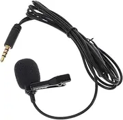CATIEBYE Lapel Microphone Sturdy Clip-on Mic for Gaming Interview Long Wire Black