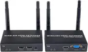 EXVIST 1080P Wireless HDMI Extender Transmitter and Receiver W/HDMI & VGA Loop-Out, Up to 656 Feet, IR Support, Suitable for Transmitting Video from Laptop, PC, YouTube, PS4 to HDTV or Projector