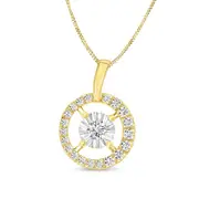 0.17 CT. T.W. Natural Diamond Circle Pendant in 10K Two-Tone Gold