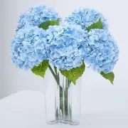 21" Real Touch Blue Hydrangea Artificial Flowers with Long Stem & Leaves, Ful...