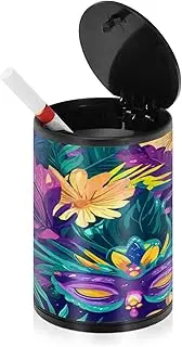 Smokeless Ashtrays For Cigarettes Indoor Mardi Gras Carnival Masks Mini Trash Can With Lid Cup Ash Tray With Lid Car Cup Holder Kitchen Home Office