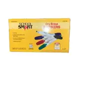 School Smart Dry Erase Pen Style Marker, Chisel Tip 4 Assorted Colors