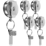 5Pcs Retractable Pen Holder 25.6inch Stainless Steel Pull Retractable Pen Pencil