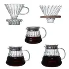 Glass Coffee Dripper for Coffee Brewing Coffee Funnel Filter Cup 1-4Cups