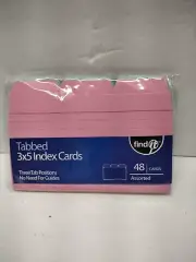 Find-It Tabbed Index Cards, 3 x 5 Inches Assorted Colors(4 colrs) 48 Count Pack