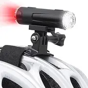 JINKEY Bike Helmet Light Front and Rear Rechargeable LED Bicycle Light IP66 Waterproof Mountain Bike Headlight 5 Warning Light Modes with Bracket Mount for Night Safety Riding