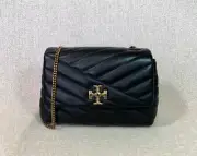 NEW TORY BURCH BLACK KIRA CHEVRON MINI BAG - $428