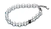 phiten bracelet titanium coated crystal combination bracelet (5mm/7mm) 19cm (+3c