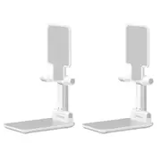 Adjustable and Foldable Phone Holder Stand - White - Pack of 2