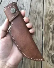 EDC 4.5”Fixed blade Leather Sheath / Scout Knife Holster / vertical Knife