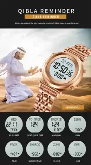 Muslim Pilgrimage Watch Men's Multifunction Prayer Reminder Electronic Gregorian