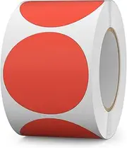 FINDAT 500PCS Red Round Labels 50mm Colour Coding Circle Stickers Vinyl Removable Waterproof Name Tags for Home Office Business