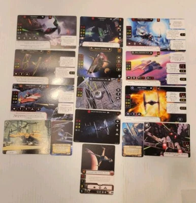 Star Wars X-Wing Promo Cards Bulk Open Play Full Art Pilots & Upgrades Lot of 15