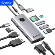 ORICO USB C Docking Station 4K60hz HDMI-Compatible DP PD100W SD Hub Adapter