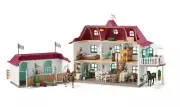 New Schleich 42416 Huge Lakeside Country House Club Stable Set Rodeo￼ AQHA Play