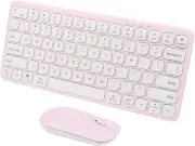 3 Mode Bluetooth Wireless Keyboard and Mouse Set, BT/2.4G, 3 Devices pink