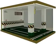 Green Ground 1:24 Simulation Parking Scene Model Acrylic car Model Display Box car Storage Ornaments with Lighting Simulation Parking lot Mode(Single Parking Space)