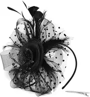 [LERTREE] Womens Fascinators Pillbox Hat Tea Party Cocktail Headband Banque Wedding Hair Clip Black