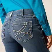 Ariat Women's R.E.A.L Dark Wash Mid Rise Everlee Stretch Straight Jeans-10045362