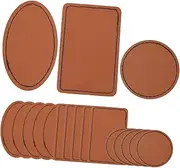 TEHAUX 5sets DIY Apparel Jeans Bag Shoe Hat Leatherette Patches Leather Tags Custom Patches 15pcs*5