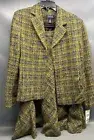 Jones New York Suit Blazer Jacket Skirt Set Green Tweed Set Sz Large 12-14 Work