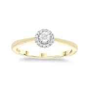 Halo Ring with 0.10ct of Diamonds in 9kt Yellow Gold