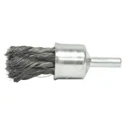 Knot Wire End Brush, Steel Bristles, 1/2 in Brush dia x 0.014 in Wire, 20000