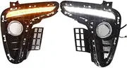 LED DRL Daytime Running Light Front Bumper Fog Lamps w/Turn Signal Assembly Accessories Compatible With KIA K2 RIO 2017 2018 2019 2020