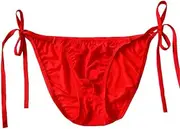 [WenMei] String Bikini Thong Briefs Milk Silk Side Tie Men's Underwear