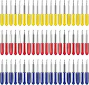 60pcs Knife Blades Fine Cut Blade Deep Cut Blade Replacement Blades for Cricut, Cutting Plotter Blades 30°/45°/60° Roland Engraving Knife, Cutting Blades for Cricut Cutting Plotter Blades
